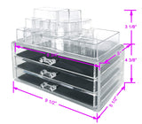 Sodynee Makeup Cosmetic Organizer Jewelry Case Storage Drawers, Two Pieces Set