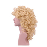 Yilys 80s Long Curly Men's Mullet Wig Heavy Metal Halloween Rocker Style Hair (Blonde2#)