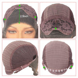 Leeven 24 Inch Long Wavy Synthetic Lace Front Wigs Orange Pink Natural Wavy Glueless Swiss Lace Wigs For Black Women Free Part High Temperature Heat Resistant Fiber Hair Wig