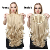 Blonde Clip in Half Wig Curly Wavy SARLA 26" Thick Hair Extension Synthetic Hairpiece For Women Piece Japan Heat Friendly Fiber UW01&613