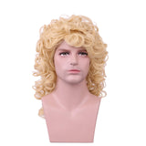 Yilys 80s Long Curly Men's Mullet Wig Heavy Metal Halloween Rocker Style Hair (Blonde2#)