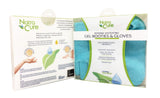NatraCure Moisturizing Gel Booties and Gloves Set - (For dry skin, dry hands, feet, cracked heels, cuticles, rough skin, dead skin, use with your favorite lotions) - 155/175-AQ/RET - Color: Aqua