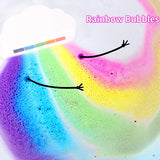 Rainbow Bath Bombs, 4 Large 3.9oz Handmade Rainbow Bath Bomb Gift Set, Rich in Essential Oil, Shea Butter, Coconut Oil, Grape Seed Oil, Gift idea for Kids Women