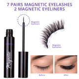 Forthera Magnetic Eyelashes with Eyeliner Kit - 7 Pairs of 3D Reusable Magnetic Eyelashes and 2 Tubes of Magnetic Eyeliner with Tweezers Inside - Easy to Apply with Natural Look