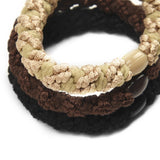 18 PCS Large Hair Ties Ponytail Holders for Thick Hair - Stretchy Elastic Hair Bands for Women and Girls - Black, Beige and Brown