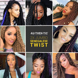 24 Inch 6 Packs AU-THEN-TIC 2X Jumbo Senegalese Twist Crochet Braid Hair Havana Twist Crochet Hair Havana Mambo Twist Crochet Braids Hair Extensions (24 Inch (6 Pack), BLUE)