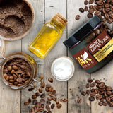 24K Organic Arabica Coffee Scrub, Contains Vitamin E. & Shea Butter, Therapy for Varicose Veins, Cellulite, Stretch Marks, Eczema and Acne, Deep Skin Exfoliator, 8 oz.
