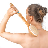 Gruberr Bath Body Brush Set - for Glowing Skin, Soft and Stiff Bristles, Short and Long Brushes for Easy Reach, Dry or Wet Brushing - Cellulite, Lymphatic, Exfoliating - Men, Women, Elderly - w/hooks