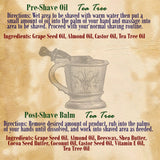 Pre-Shave Oil & Post -Shave Balm Combo by Mountaineer Brand: Soften before and Soothe after shaving (Tea Tree)