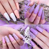 Beetles Dipping Powder Nail Starter Kit, 6 Colors Lavender Collection Pink/Purple and Glitter Dip Powder Nail Manicure Set, Dip Powder System Starter Nail Kit, No UV/LED Lamp Needed, 0.53 fl.Oz/each