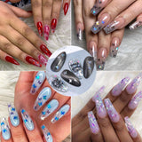 NEPAK 4 Boxes Nail Dried Flowers and 3D Butterfly Nail Glitter Sequins, Holographic Nail Sequins for Tips Manicure Decor