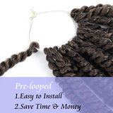 7Packs Pre-Twisted Passion Twist Hair 18inch Pre-looped Passion Twist Crochet Braids Bohemian Braids For Passion Twist Synthetic Braiding Hair Extension (18 inch-7packs, T27)