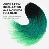 6 Packs 32 Inch AU-THEN-TIC Senegalese Twist Crochet Braids Hair Small Havana Mambo Twist Crochet Hair Pre-Stretched Pre Looped Soft Braiding Hair Extensions (6-Pack, 3T1B/GREEN)