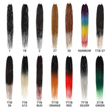 7 Packs 32 Inch AU-THEN-TIC Box Braid Crochet Hair Crochet Box Braids Hair Mambo Twist Braiding Pre-Stretched Pre Looped Hair Extensions (7-Pack, RAINBOW)