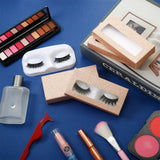 50 Pieces Empty Eyelash Case Boxes Lash Box Packaging Empty Lash Boxes Glitter Paper Cardboard Plastic Eyelash Storage Box False Lashes Cases Holder (Champagne Gold)