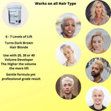 1.1 Pound Tub Premium Blue Toner Dye Hair Bleach Powder Lightener + 13.5 OZ 12% 40 Volume Developer + More (Blue Lightening Powder)