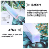 50 Pieces Lip Gloss Boxes Laser Color Holographic Lipstick Wrapping Perfume Essential Oil Bottle Packaging Box and 50 Pieces Clear Shrinkable Film for DIY Lip Gloss Packaging, 4.21 x 0.9 x 0.9 Inch