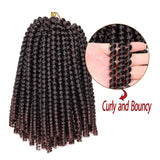 7 Packs Spring Twist Hair Braiding Short Bomb Twist Crochet Braids 15strands/pack Two-Tone Colors Fluffy Synthetic Hair Extensions Low Temperature Fiber(8",T33)
