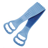 Body and back brush, 100% Silicone, [106 cm or about 40 in] in length, soft bristles, lathers well, long belt size, multiple colors, free hanger included (Blue)