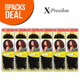 Outre Synthetic Hair Crochet Braids X-Pression Braid 4 In 1 Loop Kinky Curl 14" (6-Pack, 4)