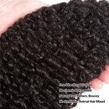 12A Kinky Curly Human Hair Weave 3 Bundles Jerry Curly 100% Human Hair Weaving Unprocessed Soft Human Hair Extensions Natural Color bohemian Curl No Shedding(18 20 22) Total 300g Pecwu