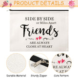 3 Pieces Good Friend Gifts Cosmetic Bag for Women, Funny Long Distance Friendship, Birthday, Moving Away, Christmas Gifts Makeup Bags Travel Cases for Good Friends Bestie Soul Sister Her
