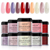 Dipping Nail Powder Colors Set - 10 Nude Pink Red Glitter Dip Powders Colors Nails Set No Nail Lamp Needed for French Nail Manicure Nail Art