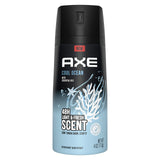 AXE Dual Action Body Spray Deodorant for Long Lasting Odor Protection Cool Ocean All Day Fresh Scent Mens Formulated Without Aluminum 4 oz