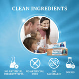 Natural Kids 4-Pack Toothpaste Fluoride-Free for Clean Teeth and Fresh Breath, Vegan and SLS-Free Toothpaste for Children, No Artificial Sweetener, Vanilla Flavor, 3.5 oz - SprinJene