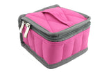 Essential Oil tTravel case Bags Holds 16 Bottles Perfect for Travel Home Stock Perfects for Beauty Comestic Bottles Storage with Portable Handle - Size 5ML, 10ML, 15ML 3` High with Top Handle (Pink)