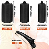 40 Pieces Satin Cloth Foam Rollers Set, Hair Rollers Hair Perm Rods 3 Size Hair Curlers with Plastic Duck Teeth Hair Clips for Hairdressing Styling (Black)
