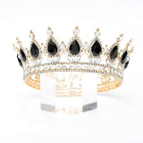 Fairyu Baroque Queen Crown and Tiaras Sparkly Rhinestone Wedding Crown Royal Tiaras for Women and Girls (Black)