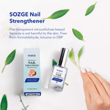 SOZGE Nail Strengthener for Treating Weak, Damaged Nails, Promotes Growth, Use as a Top Coat or Base Coat