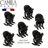 Camila Paris CP2392/6 French Hair Clips for Women, Set of 6 Extra Small 0.5 inch Black, Girls Hair Claw Clips Jaw Fashion Durable and Styling Hair Accessories for Women, Made in France