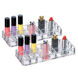 Amazing Abby - Charm - 2-Pack Acrylic 24-Slot Lipstick Organizer, Lipstick Holder, Lip Gloss Container, Cosmetic Storage Display