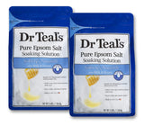 Dr. Teal's Epsom Salt Soaking Solution, Soften & Nourish with Milk and Honey, 48oz, Pack of 2