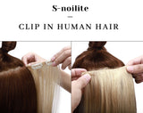 S-noilite Clip in Hair Extension Blonde 100% Real Human Hair 20inch 70g 8pcs 18 Clips Full Head Clip on Remy Hair Extensions Silky Straight Clip in Human Hair #24 Natural Blonde