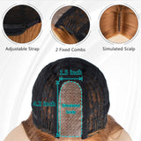TOFAFA Long Straight Light Brown Wig Simulated Lace Scalp Natural Looking Heat Resistant Synthetic Wigs for Women Daily Cosplay 26 inch