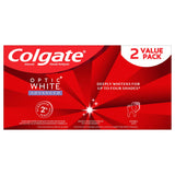 Colgate Optic White Advanced Teeth Whitening Toothpaste with Fluoride, 2% Hydrogen Peroxide, Icy Fresh - 4.5 ounce (2 Pack)