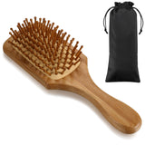 Natural Bamboo Paddle Hair Brush-Detangling Scalp Massage Air Cushion Hair Comb