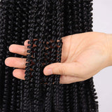 7 Packs Spring Twist Braiding Hair Spring Twists Bomb Twist Hair Synthetic Fiber Fluffy Twist Crochet Braids Low Temperature Fiber Crochet Hair for Black Women Braiding Hair(12inch,1B)