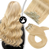 Moresoo Hair Extensions Clip in Human Hair 20 Inch Clip in Blonde Hair Extensions Color #24 Light Blonde Double Weft Hair Extensions Clip in 7PCS 100G Natural Hair Extensions