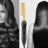 Hot Comb Hair Straightener, Electric Heating Comb, Portable Travel Anti-Scald Beard Straightener Press Comb, Ceramic Comb Security Portable Curling Iron Heated Brush