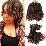 8 Packs 6 Inch Short Bob Spring Twist Crochet Hair Pretwisted Spring Twist Hair Short Pretwisted Passion Twist Crochet Hair Curly Bomb Twist Crochet Braids Hair Kids Crochet Hair (T30#)