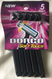 DORCO 20 Twin Blade Soft Touch Pivot Long Handle Disposable Shaving Razor 4 Pack