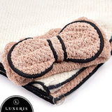 Microfiber Hair Towel for Women - Drying Twist Wrap for Curly, Long, Thin or Short Hair - Ultra Absorbent Anti Frizz Turban for Sleeping and Showering - 2 Pack plus Soft Headband - (Ivory/Pink)
