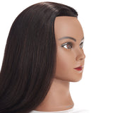 Hairginkgo Mannequin Head 24-26" Human Hair Manikin Head Hairdresser Training Head Cosmetology Doll Head for Styling Dye Cutting Braiding Practice with Clamp Stand (92018B0218)