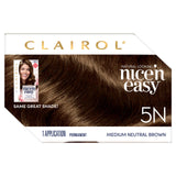 Clairol Nice'n Easy Permanent Hair Color, 5N Medium Neutral Brown, Pack of 3