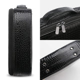Barber Leather Tool Case, Segbeauty Large Embossed Crocodile Hairdresser Carrying Case Portable Hair Stylist Storage Organizer with Divider for Travel Clippers Shears and Pet Grooming Supplies