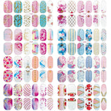 Comdoit 8 Sheets Nail Polish Strips Glitter Nail Wraps Full Nail Stickers Color Nails Strips Self Adhesive Nail Polish Wraps Decal Nail Design Stickers Manicure Strips Set for Women Girls